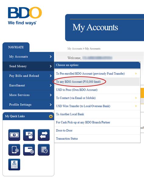 how to send money in bdo|Online Banking Services .